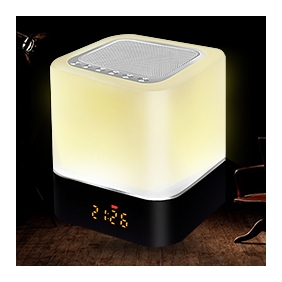 Multi-Color LED Cubic Bluetooth Speaker Alarm Clock(SP-61)-[Newest Price]