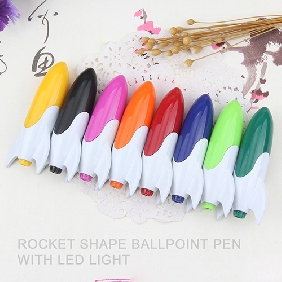 Rocket Shape Ballpoint Pen with LED Light(TSS59)