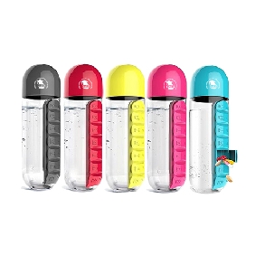 Water Bottle with Pill Box (HG105)-[Newest Price]