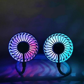 Rechargeable Neckband Fan with LED Light(HG82)-[Newest Price]
